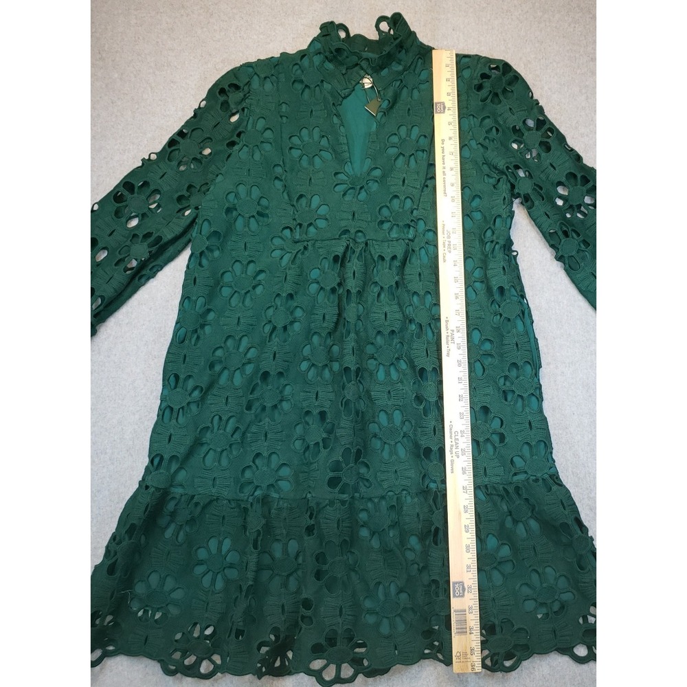 TUCKERNUCK Green Lace Palmerston Dress Size M Eyelet Ruffle Collar NWT - Picture 6 of 16
